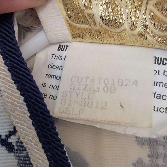 Cache Vintage Tapestry Vest Jumpsuit One Piece 80S Rhinestone Studded Mesh Panel - Picture 13 of 16